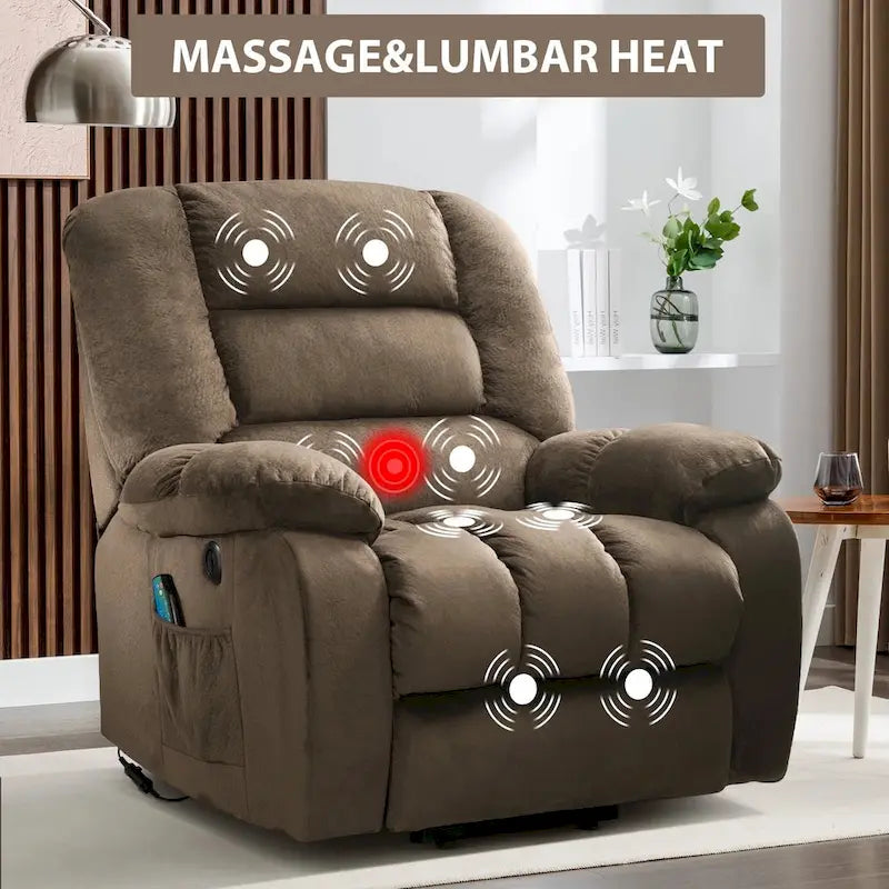 Power Lift Assit and Massage Recliner Chair for Elderly