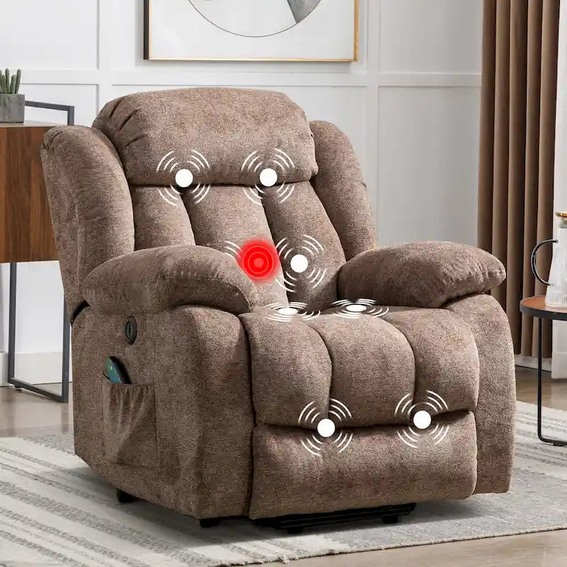 Power Lift Assit and Massage Recliner Chair for Elderly