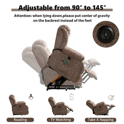 Power Lift Assit and Massage Recliner Chair for Elderly