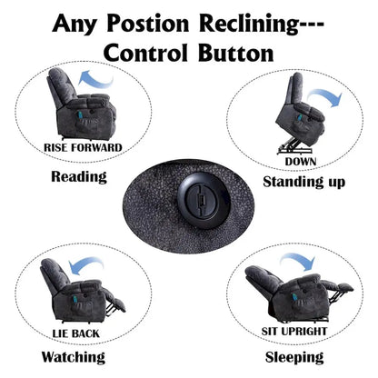 Power Lift Assit and Massage Recliner Chair for Elderly