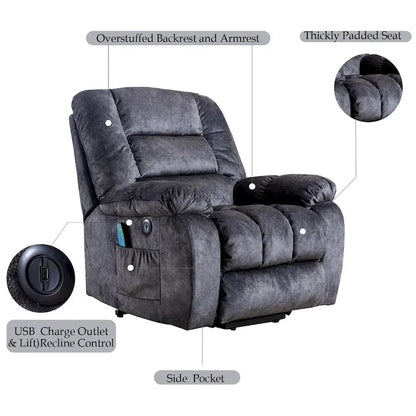Power Lift Assit and Massage Recliner Chair for Elderly
