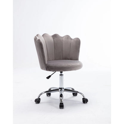 Velvet Upholstered Adjustable Height Swivel Home Office Chair