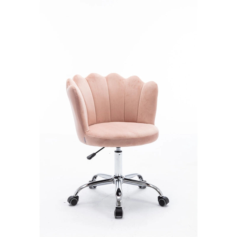 Velvet Upholstered Adjustable Height Swivel Home Office Chair
