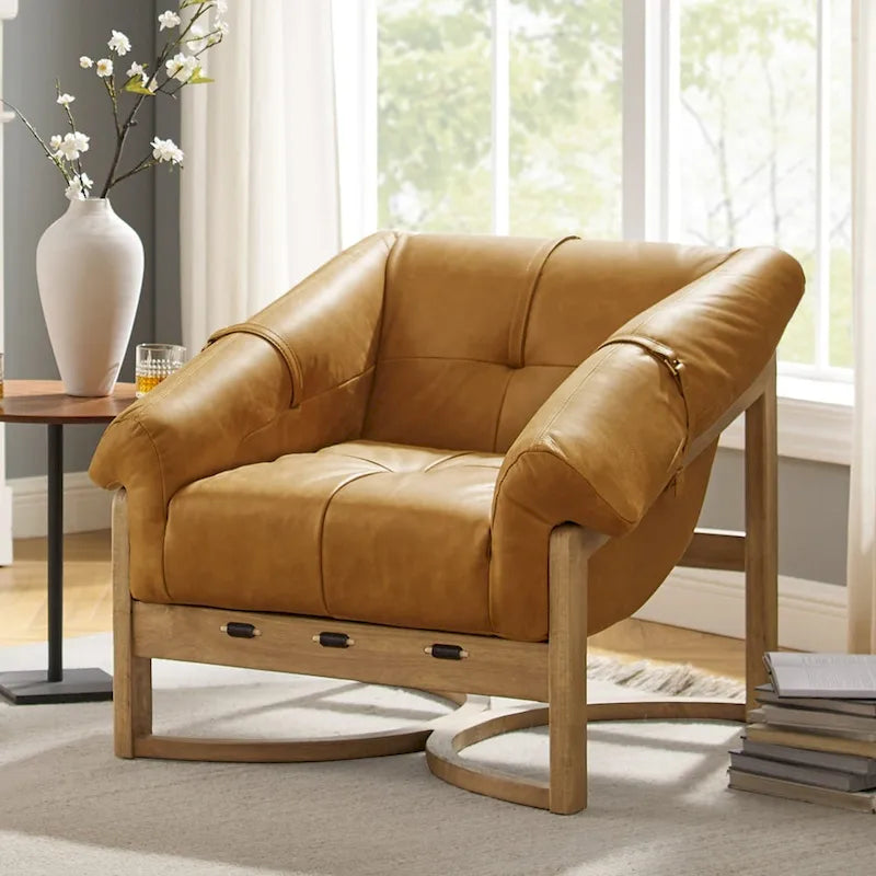 Art Leon Genuine Leather Lounge Chair