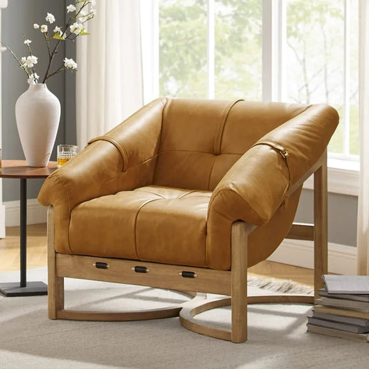 Art Leon Genuine Leather Lounge Chair