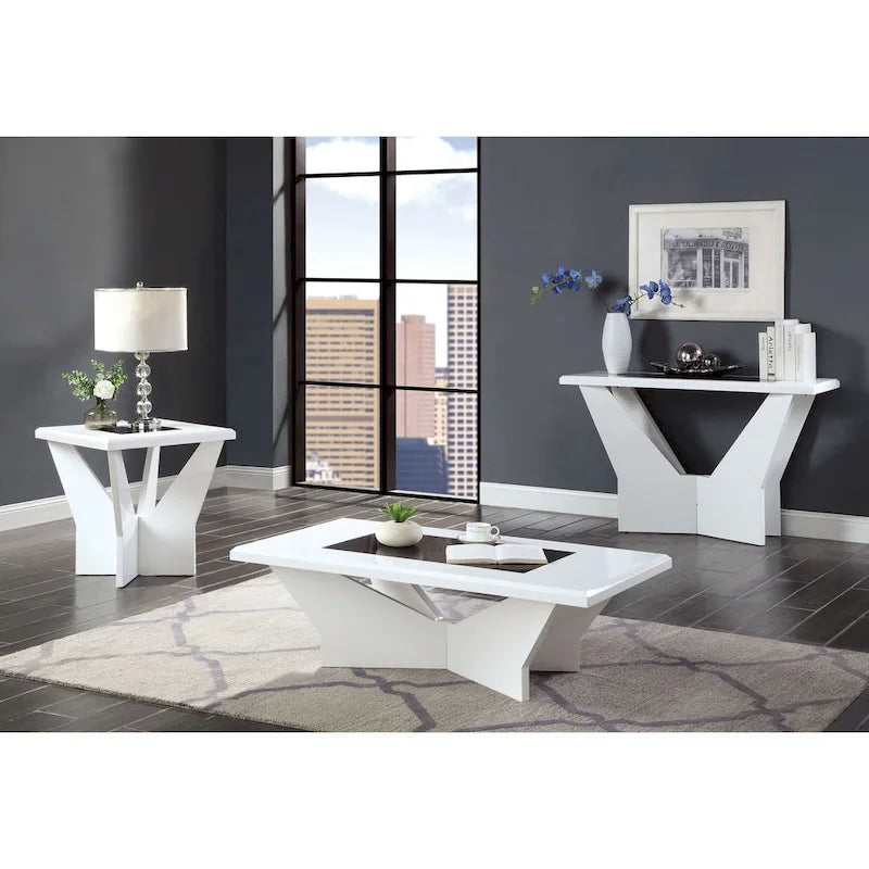 Ameena Contemporary 22-inch Glass Top End Table by Furniture of America