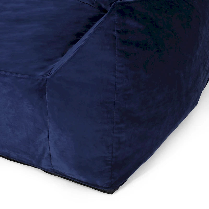 Velie Velveteen 2 Seater Oversized Bean Bag Chair with Armrests by Christopher Knight Home