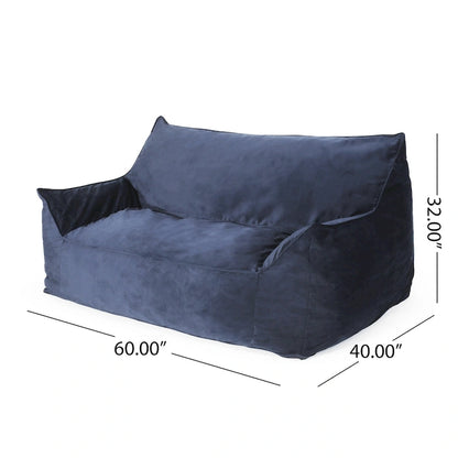 Velie Velveteen 2 Seater Oversized Bean Bag Chair with Armrests by Christopher Knight Home