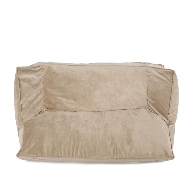 Velie Velveteen 2 Seater Oversized Bean Bag Chair with Armrests by Christopher Knight Home