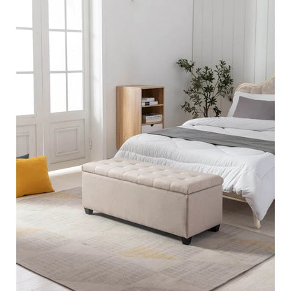 Porthos Home Ved Storage Bench, Flip Top, Fabric Upholstery