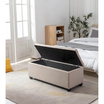 Porthos Home Ved Storage Bench, Flip Top, Fabric Upholstery