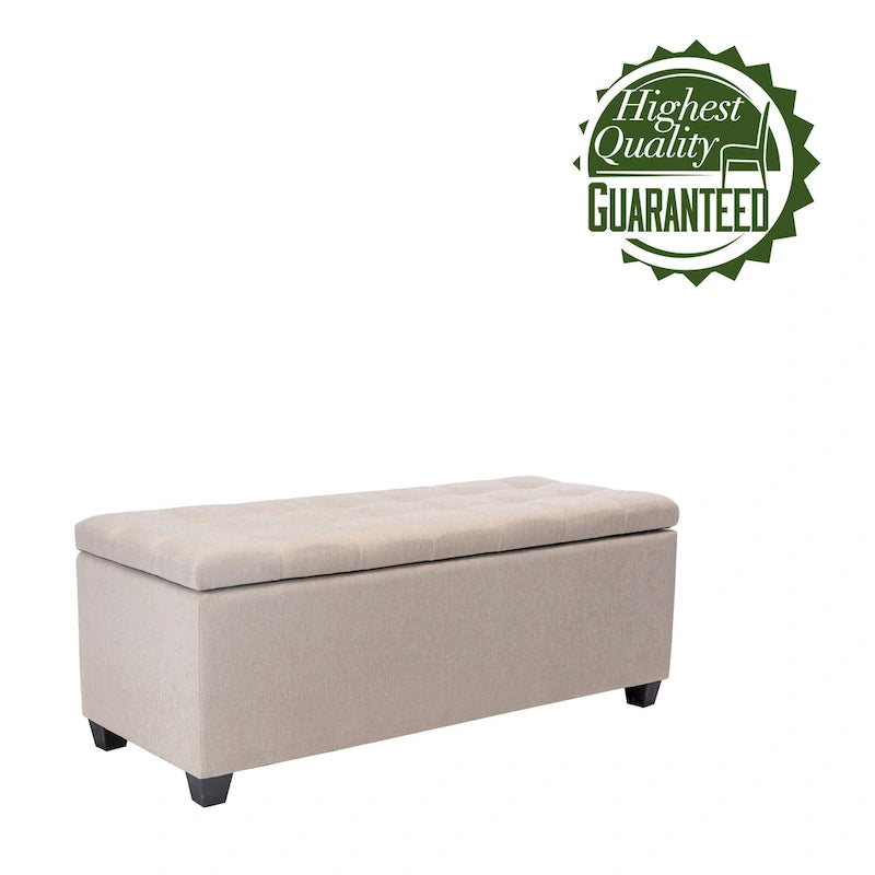 Porthos Home Ved Storage Bench, Flip Top, Fabric Upholstery