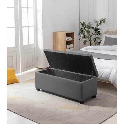 Porthos Home Ved Storage Bench, Flip Top, Fabric Upholstery