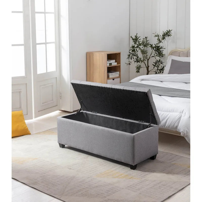 Porthos Home Ved Storage Bench, Flip Top, Fabric Upholstery