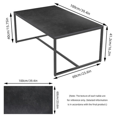 Frame Coffee Table Rectangular Cocktail Table Marble Metal Sofa Table