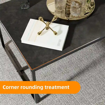 Frame Coffee Table Rectangular Cocktail Table Marble Metal Sofa Table