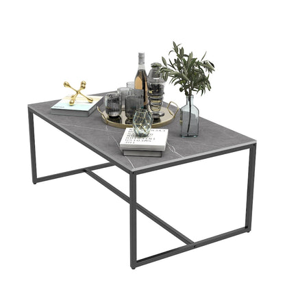 Frame Coffee Table Rectangular Cocktail Table Marble Metal Sofa Table