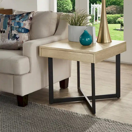 Eldersley Wood Finish End Table with One Drawer by iNSPIRE Q Modern