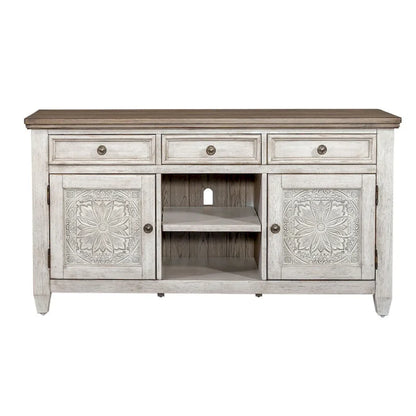 Heartland Antique White Tobacco 56 Inch Tile TV Console