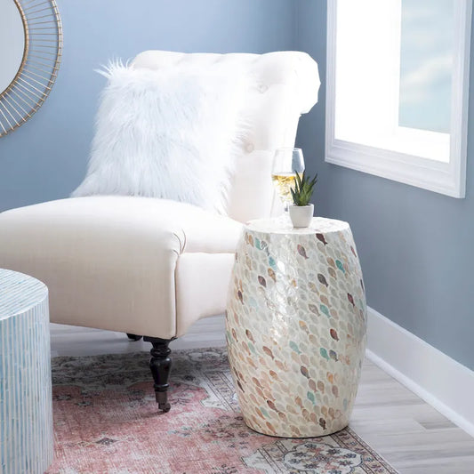 Pendale Fish Mosaic Drum Side Table