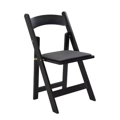 Upholstered Folding Chair Set of 4, Folding Dining Chair with Padded Seat, Portable Wood Accent Chairs for Dining Room Restaurant Office Events