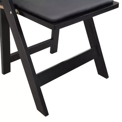 Upholstered Folding Chair Set of 4, Folding Dining Chair with Padded Seat, Portable Wood Accent Chairs for Dining Room Restaurant Office Events