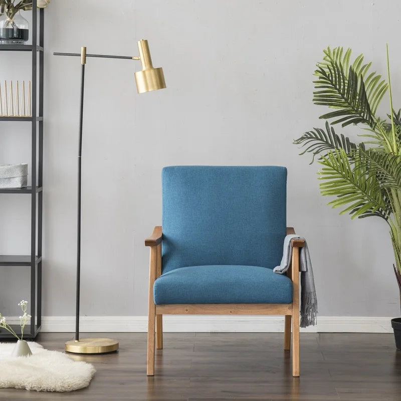 Home Comfort Mid Century Modern Wood Frame Accent Chair