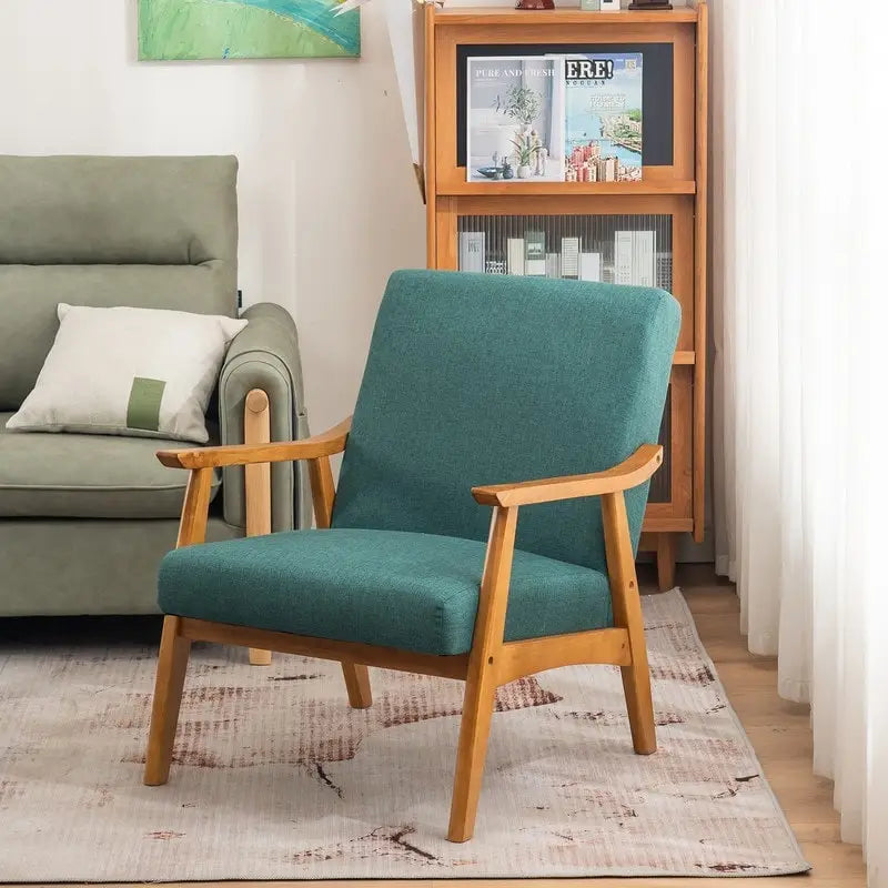 Home Comfort Mid Century Modern Wood Frame Accent Chair