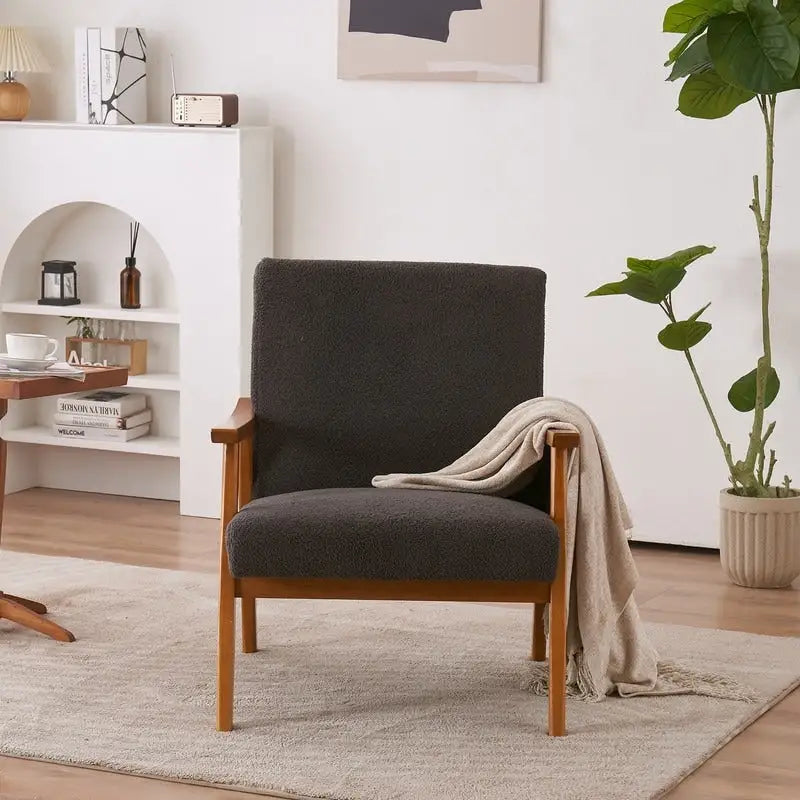 Home Comfort Mid Century Modern Wood Frame Accent Chair