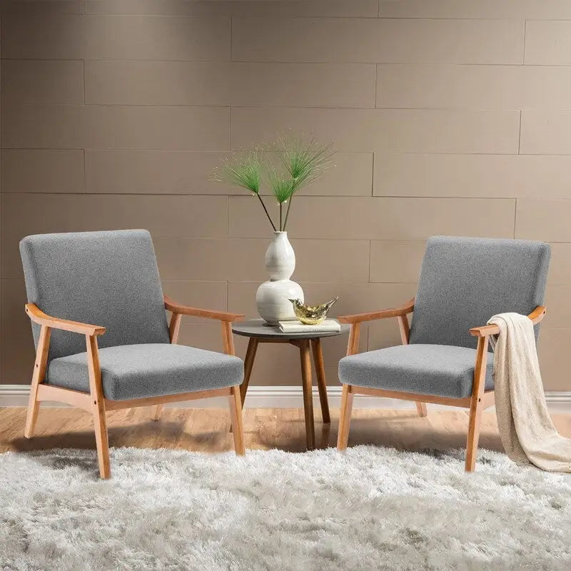 Home Comfort Mid Century Modern Wood Frame Accent Chair