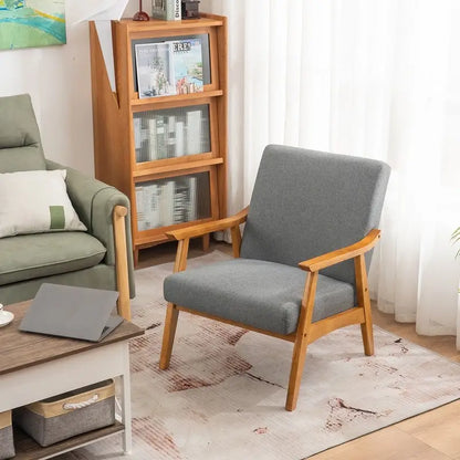 Home Comfort Mid Century Modern Wood Frame Accent Chair