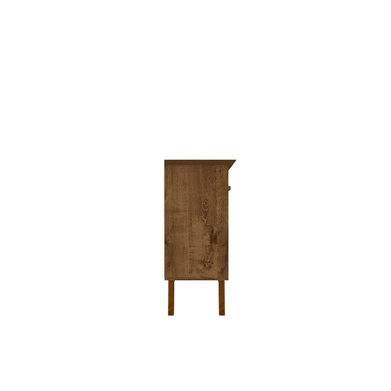 Madia Yonkers 62.99 con gambe in legno massello e 2 ante, Off White e Cinnamon