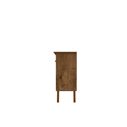 Madia Yonkers 62.99 con gambe in legno massello e 2 ante, Off White e Cinnamon