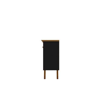 Madia Yonkers 62.99 con gambe in legno massello e 2 ante, Off White e Cinnamon