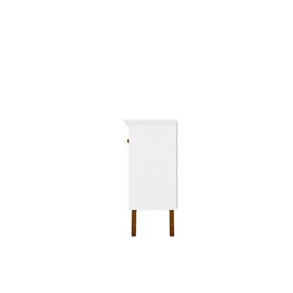 Madia Yonkers 62.99 con gambe in legno massello e 2 ante, Off White e Cinnamon