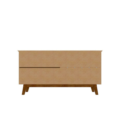 Madia Yonkers 62.99 con gambe in legno massello e 2 ante, Off White e Cinnamon