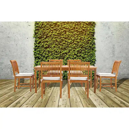Chic Teak Bermuda Rectangular Teak Wood Patio Bistro Dining Table, 55 x 35 inch (Table Only)
