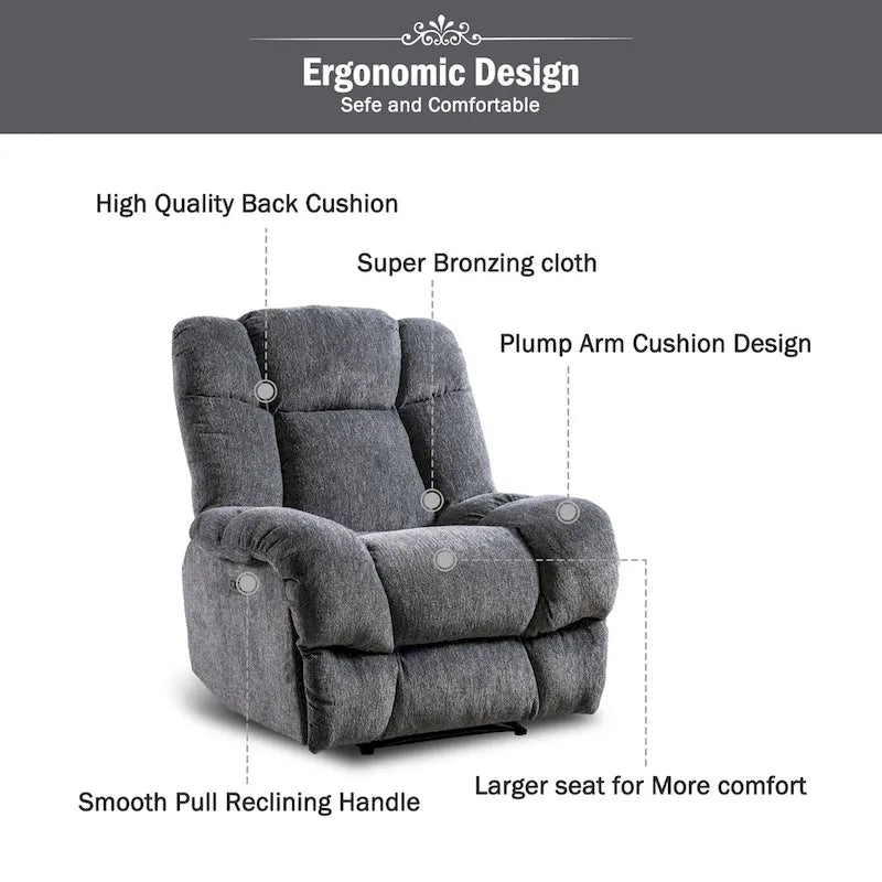 Poltrona Reclinabile Standard in Ciniglia Chenille Power