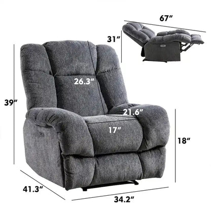 Poltrona Reclinabile Standard in Ciniglia Chenille Power