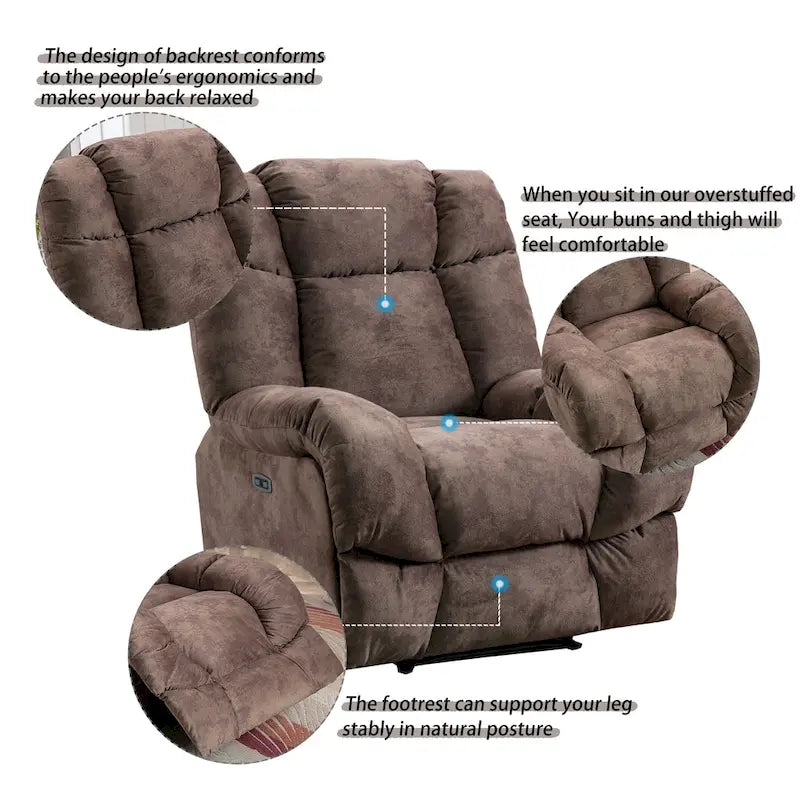 Poltrona Reclinabile Standard in Ciniglia Chenille Power