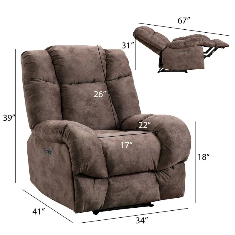 Poltrona Reclinabile Standard in Ciniglia Chenille Power