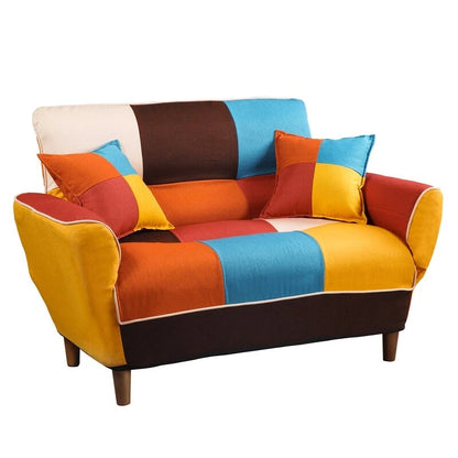 Colorful Antique Sofa, Loveseat, Solid Wood Legs