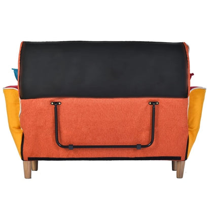 Colorful Antique Sofa, Loveseat, Solid Wood Legs