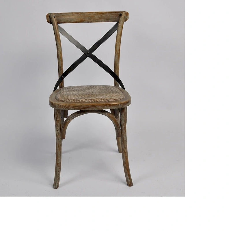 Tucken Cross-Back Rattan Upholstered Chair(Set of 2)