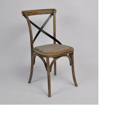 Tucken Cross-Back Rattan Upholstered Chair(Set of 2)