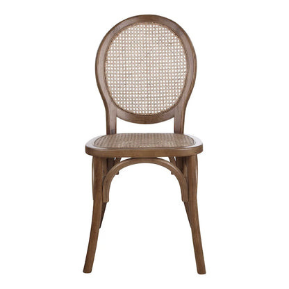 Aurelle Home Mid-Century Modern Rattan Dining Chair (Set of 2)