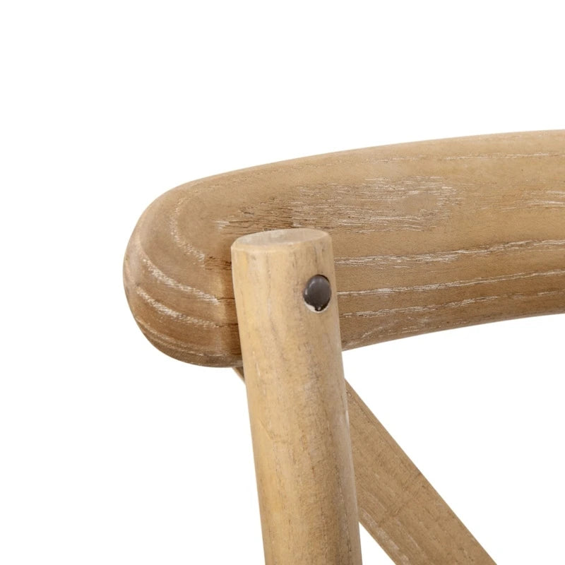 Modern Solid Wood Stacking Cross Back Dining Chairs (Set of 2)