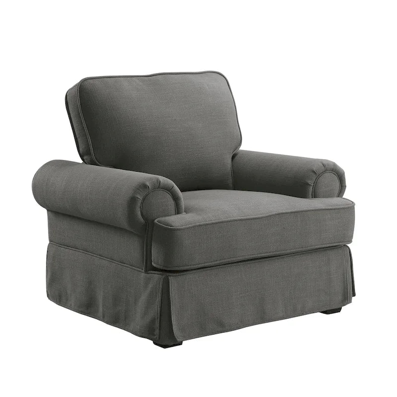 Cupa Transitional Linen Fabric Padded Accent Chair by Furniture of America