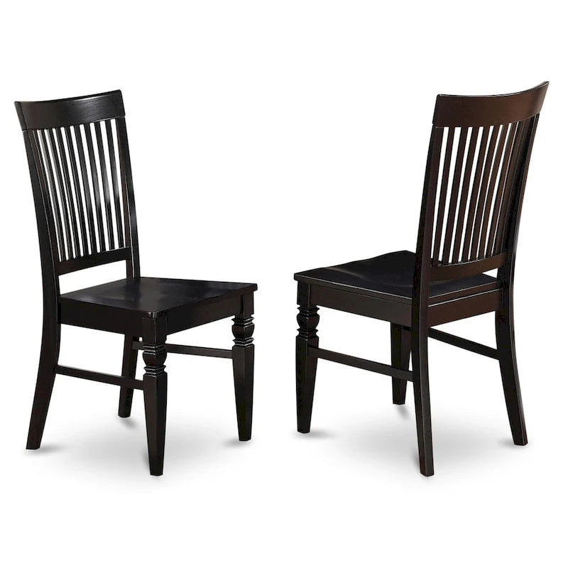 East West Furniture Dining Room Furniture Set- a Rectangle Kitchen Table and Dining Chairs, Black (Pieces Options)