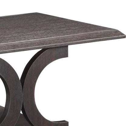 Tavolino a C in Stile Contemporaneo con Ripiano Aperto, Marrone Espresso